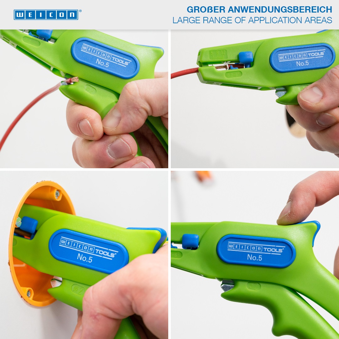 Quadro stripper nr. 5 Groene lijn | Automatische triptang voor alle gangbare flexibele en massieve draden (0,2 – 6,0 mm²)